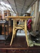 SQUARE BENTWOOD CONSERVATORY TABLE, APPROX 68CM