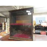 SMALL WOODEN GLAZED DISPLAY CASE, WIDTH APPROX 35CM