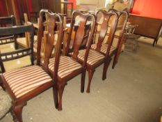 SET OF FOUR REPRODUCTION UPHOLSTERED DINING CHAIRS