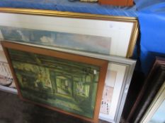 THREE LARGE FRAMED PRINTS INCLUDING HUNTING INTEREST