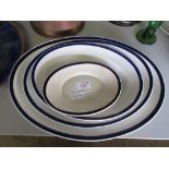 SET OF MATCHING OVAL EARTHENWARE SERVING PLATES