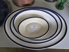 SET OF MATCHING OVAL EARTHENWARE SERVING PLATES