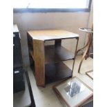 DECO STYLE OCTAGONAL SMALL OCCASIONAL TABLE WITH SHELF BENEATH