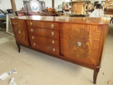 LATE 20TH CENTURY REPRODUCTION SIDEBOARD WITH PANELLED VENEERED DOORS