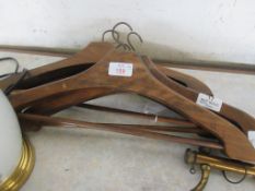 QUANTITY OF VARIOUS VINTAGE WOODEN COAT HANGERS