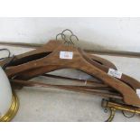 QUANTITY OF VARIOUS VINTAGE WOODEN COAT HANGERS