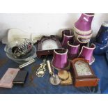 QUANTITY OF MISCELLANEOUS CLEARANCE ITEMS TO INCLUDE LAMPS, MANTEL CLOCK ETC