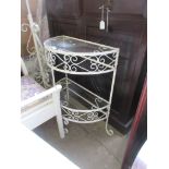 DEMI-LUNE WROUGHT IRON PAINTED SIDE TABLE