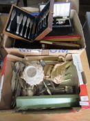 TWO BOXES OF CASED CUTLERY SETS