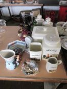 SMALL QUANTITY OF HOUSEHOLD CERAMICS INCLUDING LEONARDO KITCHEN VESSELS ETC, RUTHERFORD’S SCOTCH