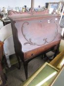 CARVED FALL FRONT BUREAU, WIDTH APPROX 71CM TOGETHER WITH CONTENTS COMPRISING LARGE SELECTION