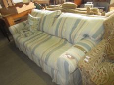 MODERN TWO-SEATER SOFA IN STRIPED UPHOLSTERY, WIDTH APPROX 196CM