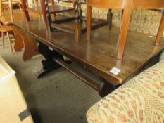 19TH CENTURY AND LATER REFECTORY TABLE, LENGTH APPROX 152CM