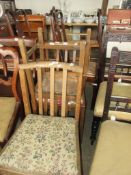 SET OF THREE OAK DINING CHAIRS, HEIGHT APPROX 81CM