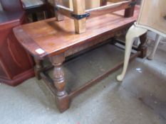 CARVED MAHOGANY MODERN REPRODUCTION COFFEE TABLE