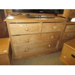 PINE CHEST OF TWO SHORT OVER TWO LONG DRAWERS