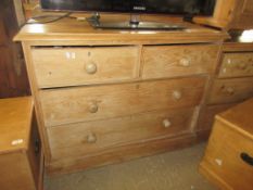 PINE CHEST OF TWO SHORT OVER TWO LONG DRAWERS