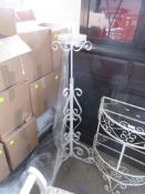 WROUGHT IRON PLANT STAND WITH SCROLL WORK DECORATION