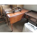 19TH CENTURY MAHOGANY PEMBROKE TABLE RAISED ON TURNED LEGS