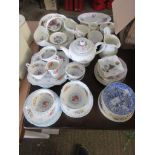 GOOD QUANTITY OF HOUSEHOLD CERAMICS INCLUDING SHELLEY FLORAL DECORATED PART SANDWICH SET ETC