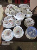 GOOD QUANTITY OF HOUSEHOLD CERAMICS INCLUDING SHELLEY FLORAL DECORATED PART SANDWICH SET ETC