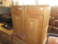 PAIR OF DISTRESSED PINE BEDSIDE CABINETS