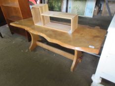 NATURALISTIC WOOD TOPPED REFECTORY STYLE COFFEE TABLE