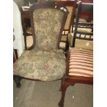 VICTORIAN NURSING CHAIR (UPHOLSTERY A/F), HEIGHT APPROX 95CM