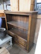 SMALL RUSTIC STYLE SHELF UNIT, WIDTH APPROX 88CM