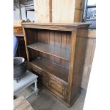 SMALL RUSTIC STYLE SHELF UNIT, WIDTH APPROX 88CM