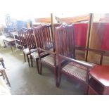 SET OF FOUR MODERN UPHOLSTERED DINING CHAIRS COMPRISING TWO CHAIRS AND TWO CARVERS