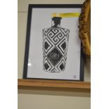 East Urban Home 'Gin is My Spirit Animal' Painting, RRP £25.99 Frame Options: Black Grain, Size: