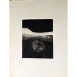 •Jennifer Dickson, CM, RA (born 1936), "Noirceur envahissaut", black and white etching and aquatint,