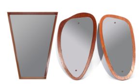 Group of three 1960s/70s mirrors, all of varying sizes and shapes