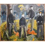 Sumpter (20th Century), Figures, oil on board, signed lower right, 60 x 73cm