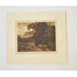 •Sir Frank Short, RA (1857-1945), Landscape with goats, mezzotint, signed in pencil to lower right