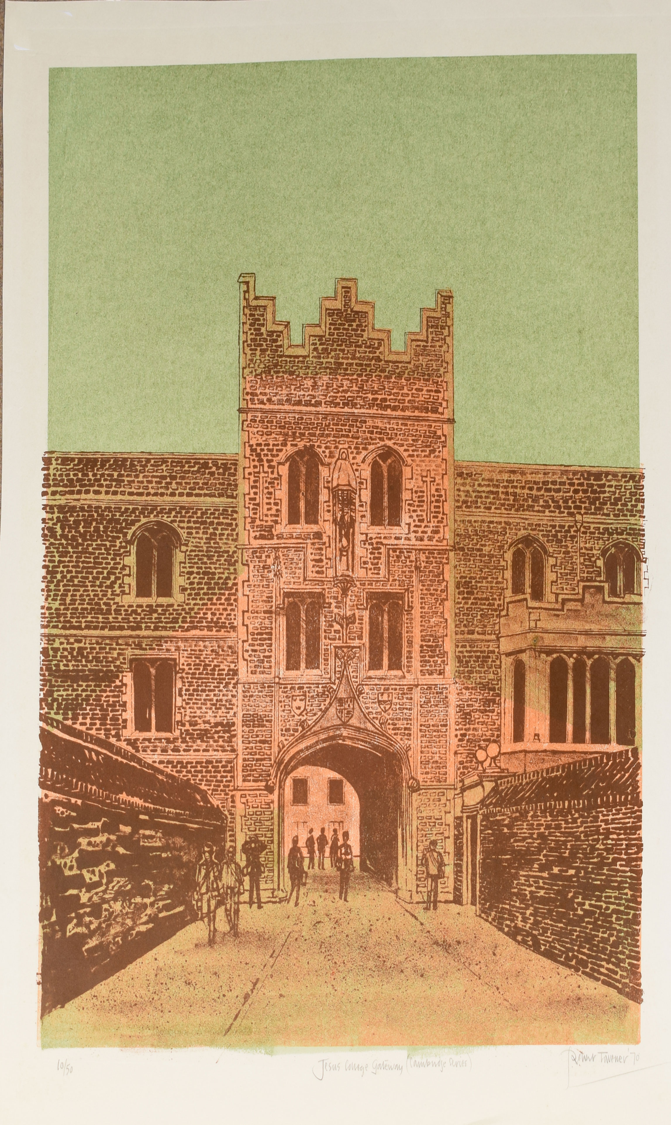 •Robert Tavener (1920-2004), "Jesus College Gateway (Cambridge Series)", screen print, signed, dated