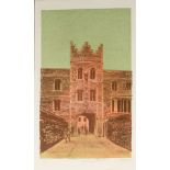 •Robert Tavener (1920-2004), "Jesus College Gateway (Cambridge Series)", screen print, signed, dated