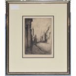 •Wilfred Stephens (20th century), "Castonbridge, Wessex", black and white etching, signed, dated