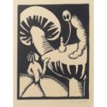 •E M Frostick (20th century), Mushroom, linocut, signed in pencil to lower right margin, 16 x 13cm