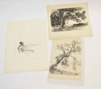 •Ethel Gabain (1883-1950), Landscape with tree, lithograph, signed in pencil to lower margin, 37 x