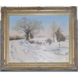 •Graham Petley (born 1944), Winter landscape, oil on canvas, signed lower left, 39 x 49cm