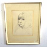 •Glyn Morgan (1926-2015), Portrait of Samantha, pencil drawing, signed, dated 65 lower right, 28 x