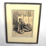 •Louis Thomson (1883-1962), "The Pavement Artist", black and white lithograph, signed and