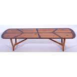 Mid-20th century Avalon made for Heals coffee table constructed from rosewood and further exotic