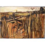 •Henderson (20th century), Landscape, oil on canvas, signed and dated 60 lower right, 82 x 121cm,