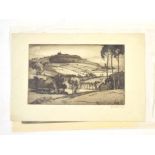 •Cyril Henry Barraud (1877-1965), Landscape, black and white etching, signed in pencil to lower