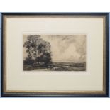 •Charles Henry Baskett (1872-1953), "The Road to the Uplands", black and white etching, signed and