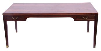 Circa 1940s Frits Henningsen Danish rosewood coffee table with four drawers and tapering legs