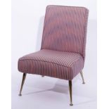 1960/70s retro chair on brass tapering feet
